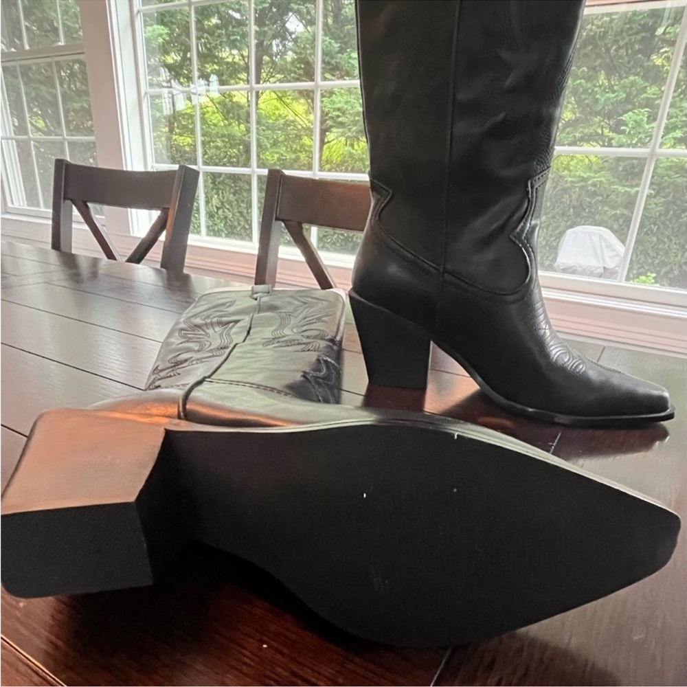 Aqua ace snip toe black cowboy boots. Never worn! - Picture 3 of 5